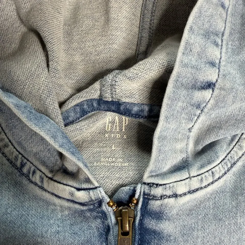 GAP Girls Light Wash Denim Hoodie